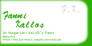 fanni kallos business card